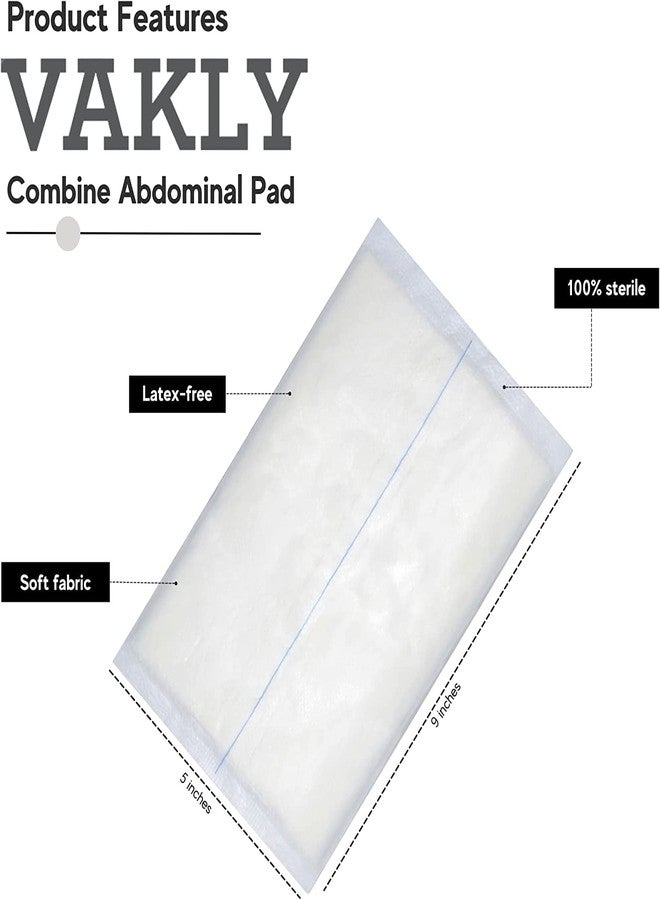 Vakly ABD Combine Abdominal Pads 5x9 [40 Pack] High Absorbency Sterile Individually Wrapped 5''x9'' Non-Adherent Absorbent Post-Op Gauze Pad - Heavy-Draining, Trauma and First Aid Wound Dressing - Image 2